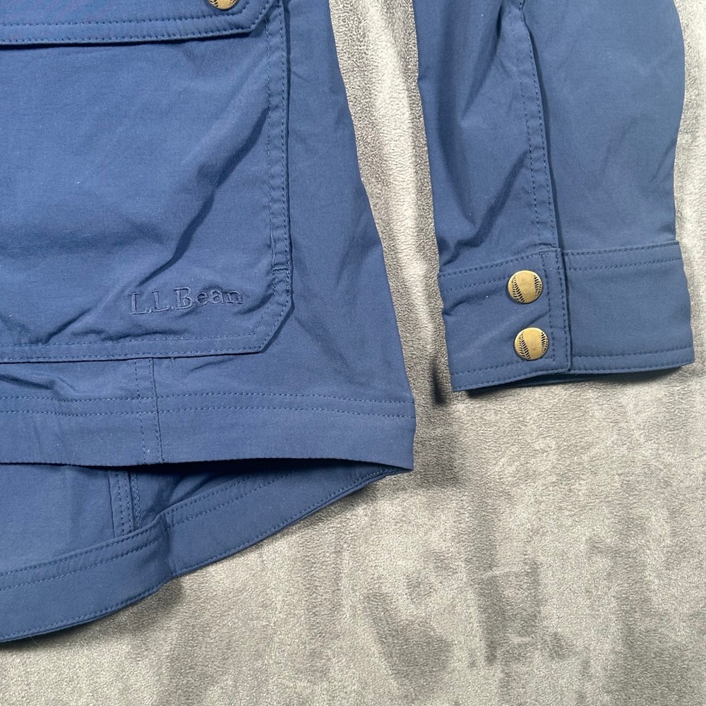 LL Bean Womens Small Regular Blue Utility Field Jacket 518313 Nylon Spandex - Picture 3 of 8